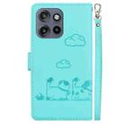For Motorola Edge 50 Neo 5G Overseas Cute Cats RFID Leather Phone Case(Green) - 3