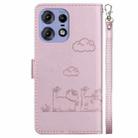 For Motorola Edge 50 Pro Cute Cats RFID Leather Phone Case(Rose Gold) - 3