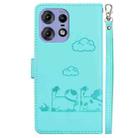 For Motorola Edge 50 Pro Cute Cats RFID Leather Phone Case(Green) - 3