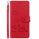 For Motorola Edge 50 Pro Cute Cats RFID Leather Phone Case(Red) - 2