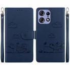 For Motorola Edge 50 Pro Cute Cats RFID Leather Phone Case(Blue) - 1
