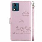 For Motorola Moto E13 Cute Cats RFID Leather Phone Case(Rose Gold) - 3