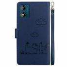 For Motorola Moto E13 Cute Cats RFID Leather Phone Case(Blue) - 3