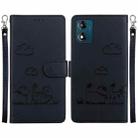 For Motorola Moto E13 Cute Cats RFID Leather Phone Case(Black) - 1
