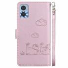 For Motorola Moto E22 / E22i Cute Cats RFID Leather Phone Case(Rose Gold) - 3