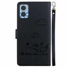 For Motorola Moto E22 / E22i Cute Cats RFID Leather Phone Case(Black) - 3