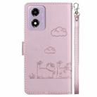 For Motorola Moto G04s / E14 Cute Cats RFID Leather Phone Case(Rose Gold) - 3