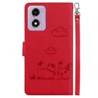 For Motorola Moto G04s / E14 Cute Cats RFID Leather Phone Case(Red) - 3