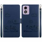 For Motorola Moto G04s / E14 Cute Cats RFID Leather Phone Case(Blue) - 1