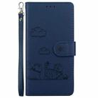 For Motorola Moto G04s / E14 Cute Cats RFID Leather Phone Case(Blue) - 2