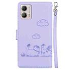 For Motorola Moto G13 / G23 / G53 Cute Cats RFID Leather Phone Case(Purple) - 3