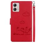 For Motorola Moto G13 / G23 / G53 Cute Cats RFID Leather Phone Case(Red) - 3