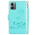 For Motorola Moto G14 Cute Cats RFID Leather Phone Case(Green) - 3