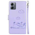 For Motorola Moto G14 Cute Cats RFID Leather Phone Case(Purple) - 3