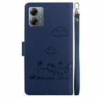 For Motorola Moto G14 Cute Cats RFID Leather Phone Case(Blue) - 3