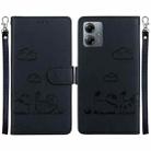 For Motorola Moto G14 Cute Cats RFID Leather Phone Case(Black) - 1