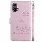 For Motorola Moto G34 5G Cute Cats RFID Leather Phone Case(Rose Gold) - 3