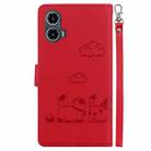 For Motorola Moto G34 5G Cute Cats RFID Leather Phone Case(Red) - 3