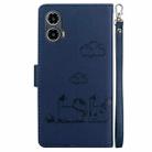For Motorola Moto G34 5G Cute Cats RFID Leather Phone Case(Blue) - 3