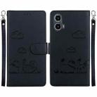 For Motorola Moto G34 5G Cute Cats RFID Leather Phone Case(Black) - 1