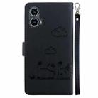 For Motorola Moto G34 5G Cute Cats RFID Leather Phone Case(Black) - 3