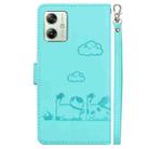 For Motorola Moto G54 Cute Cats RFID Leather Phone Case(Green) - 3