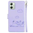 For Motorola Moto G54 Cute Cats RFID Leather Phone Case(Purple) - 3