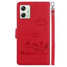 For Motorola Moto G54 Cute Cats RFID Leather Phone Case(Red) - 3