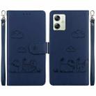 For Motorola Moto G54 Cute Cats RFID Leather Phone Case(Blue) - 1