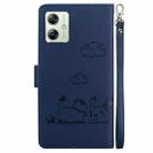 For Motorola Moto G54 Cute Cats RFID Leather Phone Case(Blue) - 3