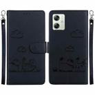 For Motorola Moto G54 Cute Cats RFID Leather Phone Case(Black) - 1