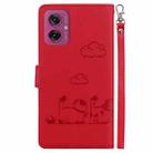 For Motorola Moto G55 Cute Cats RFID Leather Phone Case(Red) - 3