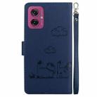 For Motorola Moto G55 Cute Cats RFID Leather Phone Case(Blue) - 3