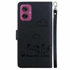 For Motorola Moto G55 Cute Cats RFID Leather Phone Case(Black) - 3