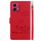 For Motorola Moto G84 Cute Cats RFID Leather Phone Case(Red) - 3