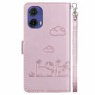 For Motorola Moto G85 Cute Cats RFID Leather Phone Case(Rose Gold) - 3