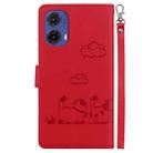 For Motorola Moto G85 Cute Cats RFID Leather Phone Case(Red) - 3