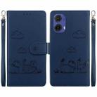 For Motorola Moto G85 Cute Cats RFID Leather Phone Case(Blue) - 1