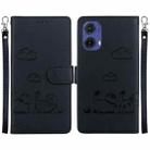 For Motorola Moto G85 Cute Cats RFID Leather Phone Case(Black) - 1