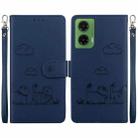 For Motorola Moto G35 Cute Cats RFID Leather Phone Case(Blue) - 1