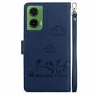 For Motorola Moto G35 Cute Cats RFID Leather Phone Case(Blue) - 3