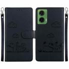 For Motorola Moto G35 Cute Cats RFID Leather Phone Case(Black) - 1