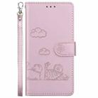 For Motorola Moto G75 5G Cute Cats RFID Leather Phone Case(Rose Gold) - 2