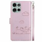 For Motorola Moto G75 5G Cute Cats RFID Leather Phone Case(Rose Gold) - 3