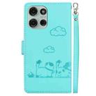For Motorola Moto G75 5G Cute Cats RFID Leather Phone Case(Green) - 3