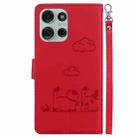 For Motorola Moto G75 5G Cute Cats RFID Leather Phone Case(Red) - 3