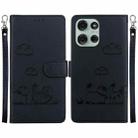 For Motorola Moto G75 5G Cute Cats RFID Leather Phone Case(Black) - 1