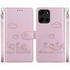 For Motorola Moto G 5G 2025 Cute Cats RFID Leather Phone Case(Rose Gold) - 1