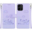 For Motorola Moto G 5G 2025 Cute Cats RFID Leather Phone Case(Purple) - 1