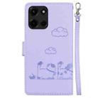 For Motorola Moto G 5G 2025 Cute Cats RFID Leather Phone Case(Purple) - 3